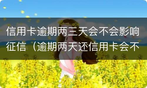 信用卡逾期两三天会不会影响征信（逾期两天还信用卡会不会影响征信）