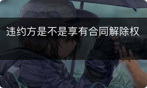 违约方是不是享有合同解除权