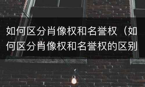 如何区分肖像权和名誉权（如何区分肖像权和名誉权的区别）