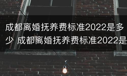 成都离婚抚养费标准2022是多少 成都离婚抚养费标准2022是多少呢