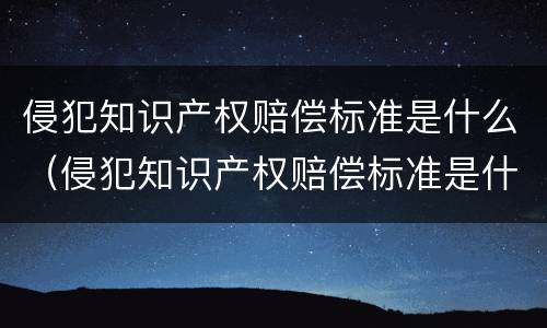 侵犯知识产权赔偿标准是什么（侵犯知识产权赔偿标准是什么样的）