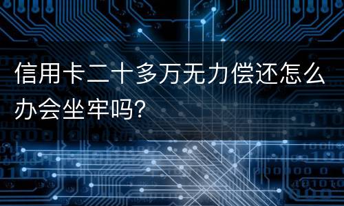 信用卡二十多万无力偿还怎么办会坐牢吗？