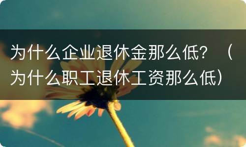 为什么企业退休金那么低？（为什么职工退休工资那么低）